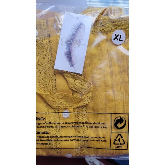 Jessica Simpson Albi Lace Pintuck Cami  Golden Rod Sz XL - Picture 5 of 5